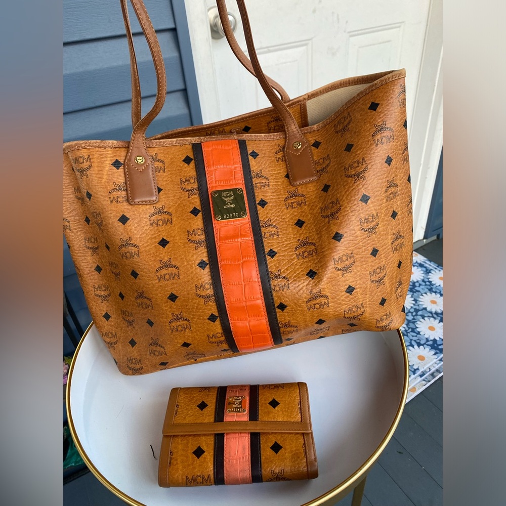 Authentic MCM tote and wallet set